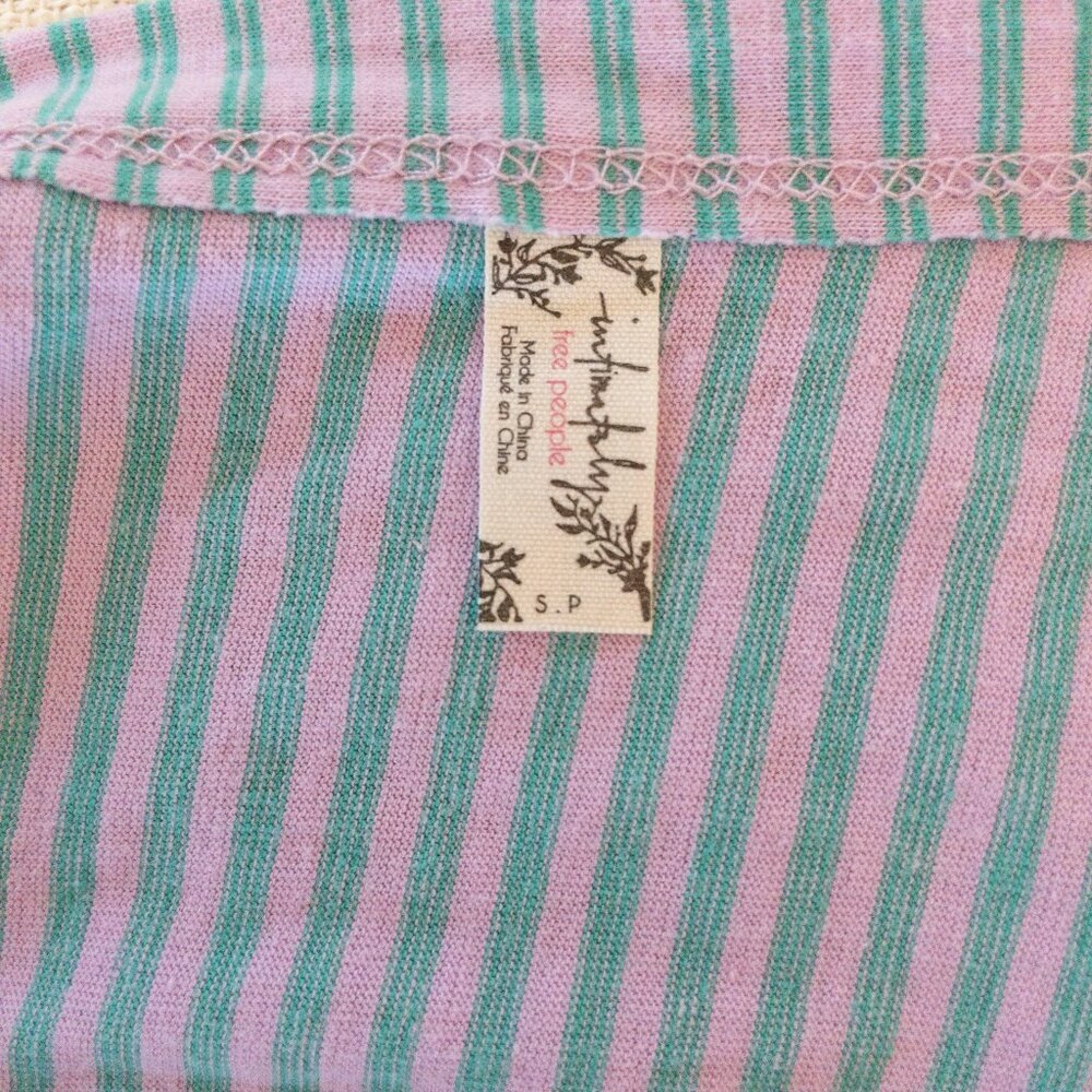 Free People Intimately Striped Henley Cropped Top - Size XS - Picture 3 of 3